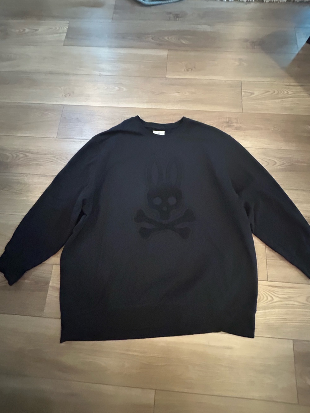Psycho Bunny Men’s 3XL Black Tonal Chenille Bunny Sweatshirt EarlyStreetwear Era